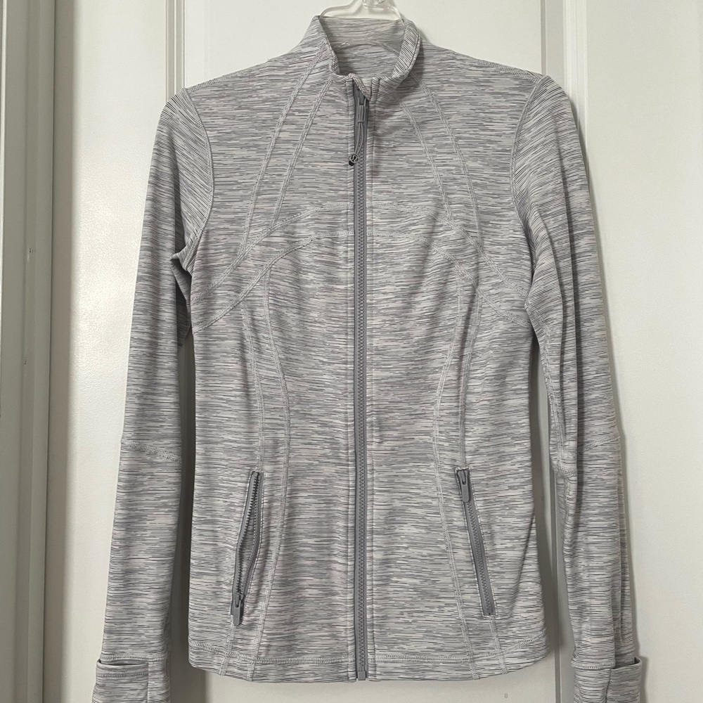 Lululemon White/Grey Define Jacket Nulu Size 6